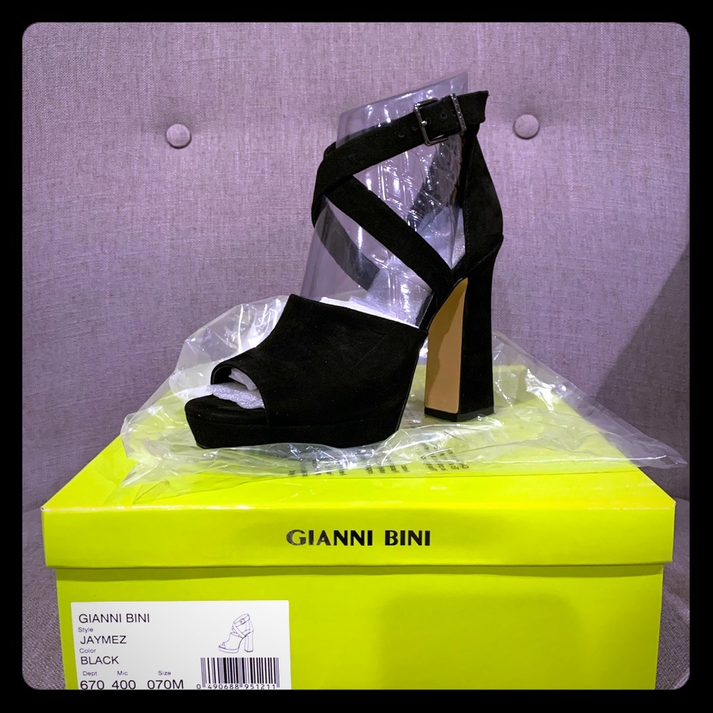 Gianni Bini Jaymez Platform Leather Suede Sandals